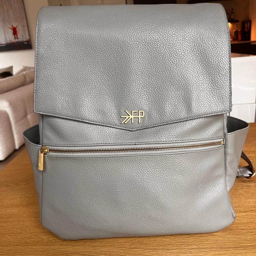 Freshly picked diaper bag backpack in stone